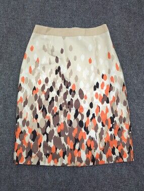 Kate Spade New York Silk Cotton Abstract Print Skirt Size 6, Classic, Fall, Work